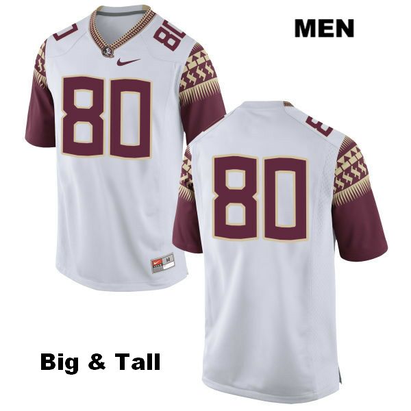 Men's NCAA Nike Florida State Seminoles #80 Ontaria Wilson College Big & Tall No Name White Stitched Authentic Football Jersey GWJ7269ZQ